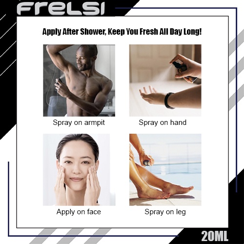 4 image of people apply Frelsi spray after shower
