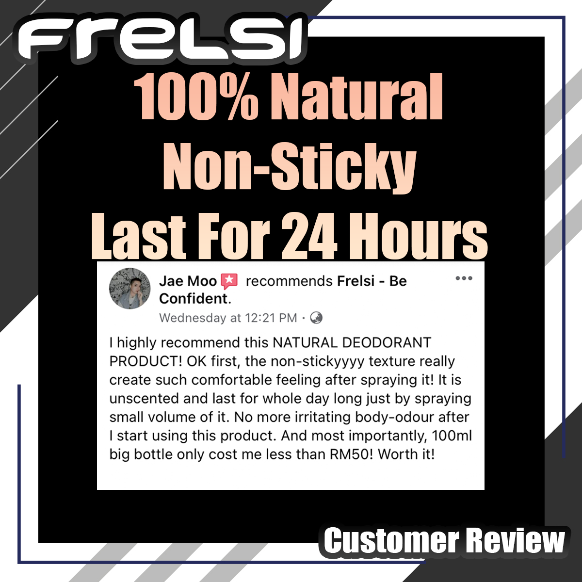 Frelsi Customer Review - 100% Natural non sticky last for 24 hours