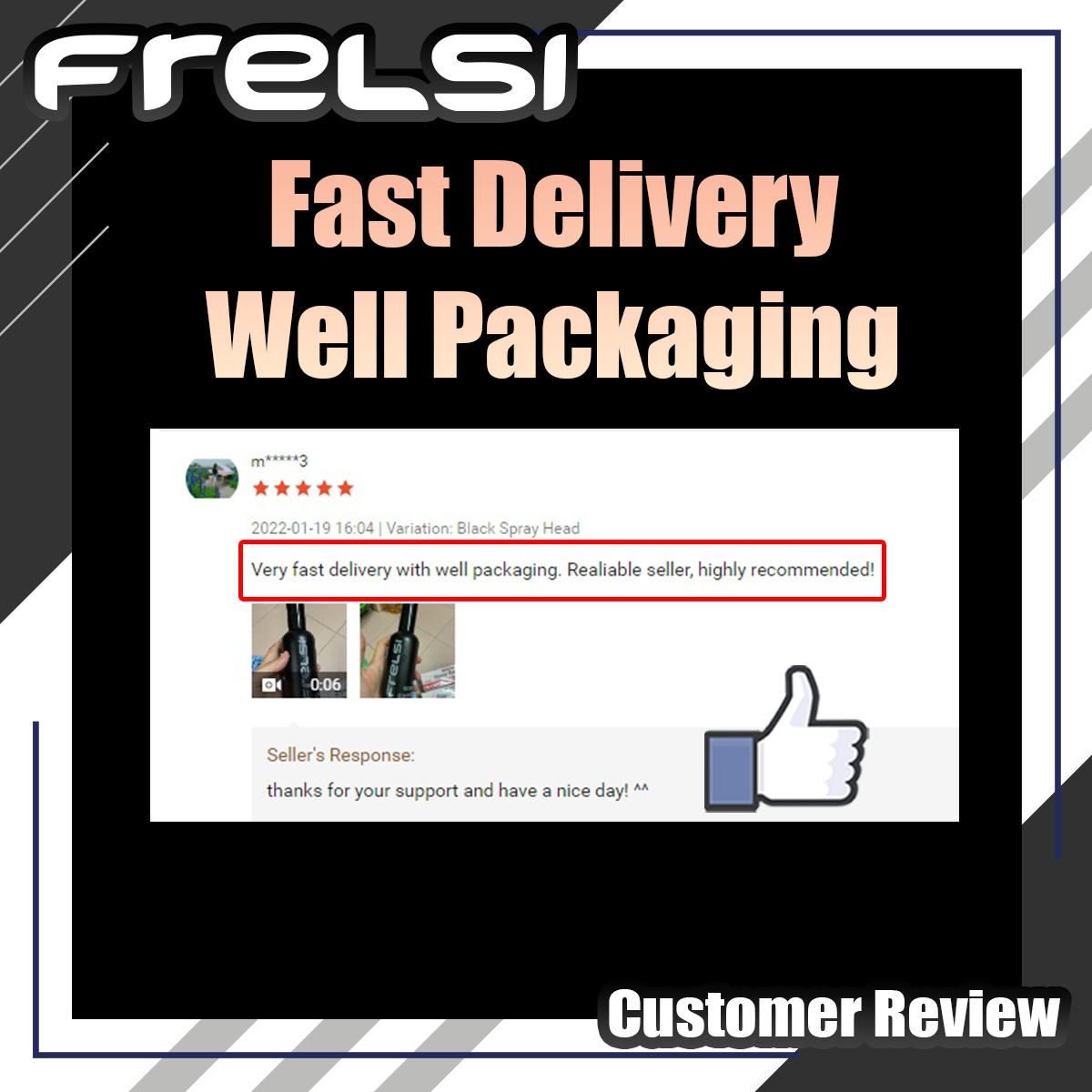 Frelsi Customer Review - Fast Delivery Well Packaging