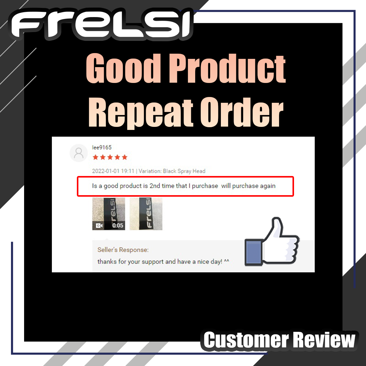 Frelsi Customer Review - Good Product Repeat Order